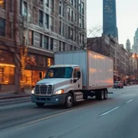 a moving truck parked on an Illinois street
