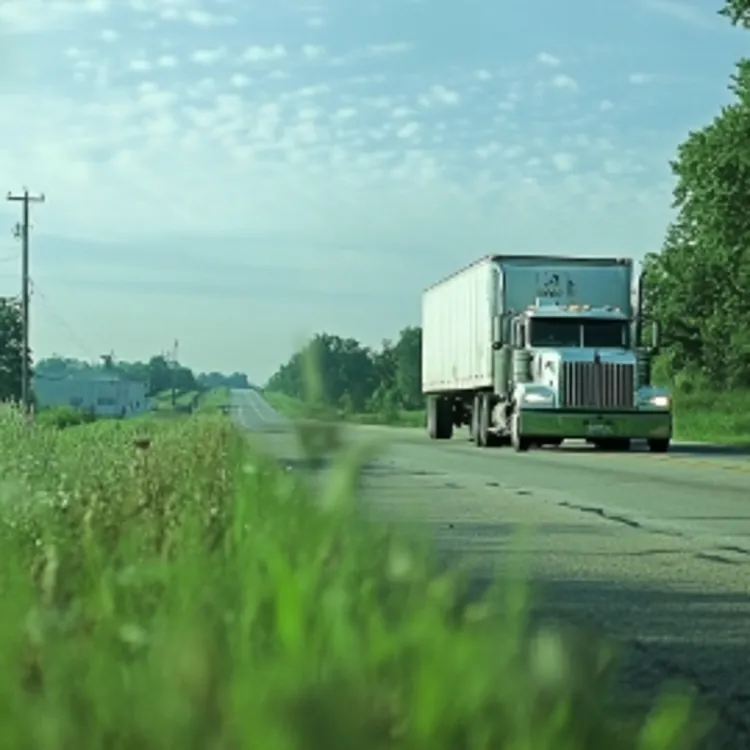 a moving truck on a highway in Indiana