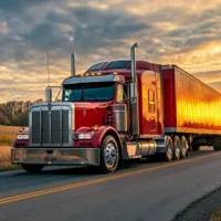 a moving truck on a highway in Iowa