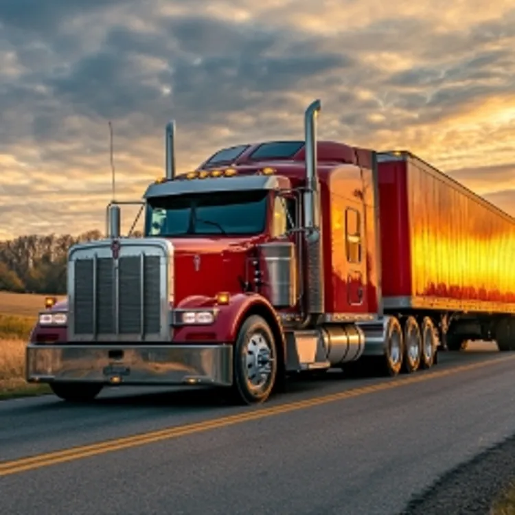 a moving truck on a highway in Iowa