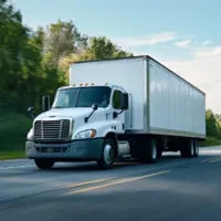 a moving truck on a highway in Louisiana