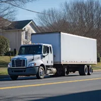 a moving truck parked on a street in Maryland