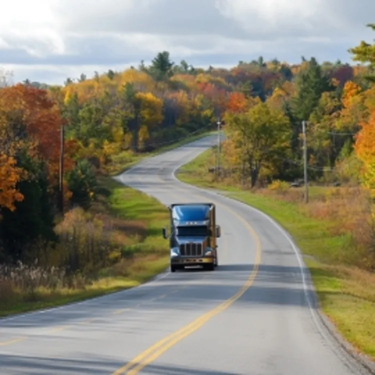 a moving truck on a highway in Michigan