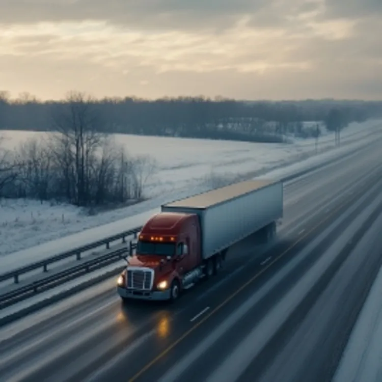 a moving truck on a highway in Minnesota