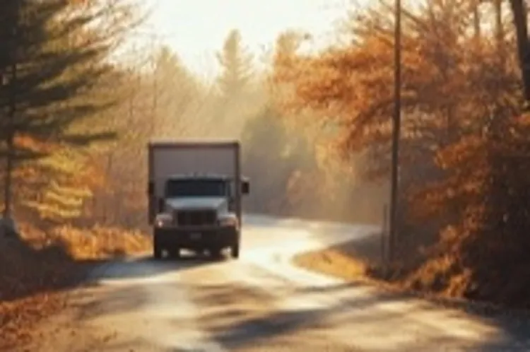 a moving truck on a highway in New Hampshire