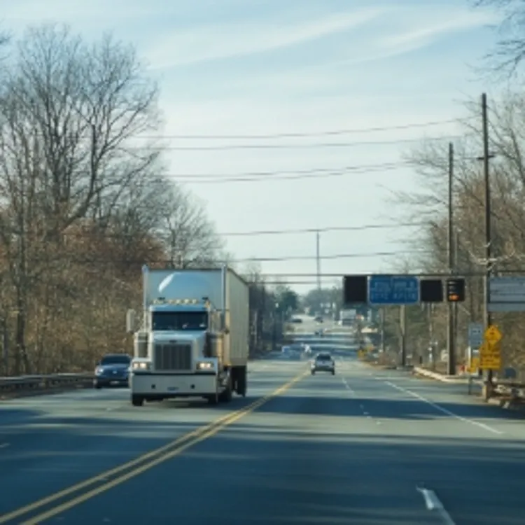 a moving truck on a street in Ohio