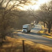 a moving truck on a highway in Oklahoma