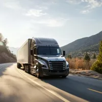 a moving truck on a highway in Rhode Island