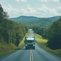 a moving truck on a highway in Virginia