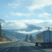 a moving truck on a highway in Washington