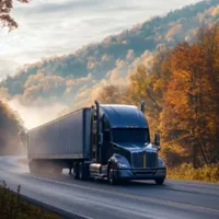 a moving truck on a highway in West Virginia
