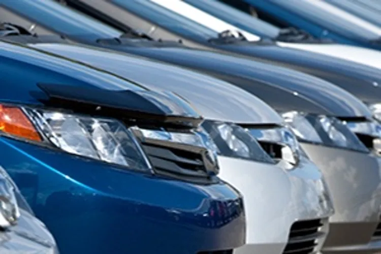 new cars lined up
