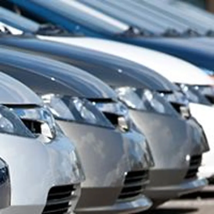 new cars lined up