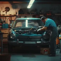 a mechanic fixing a car