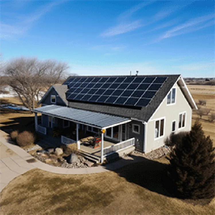 large house with solar panels on roof