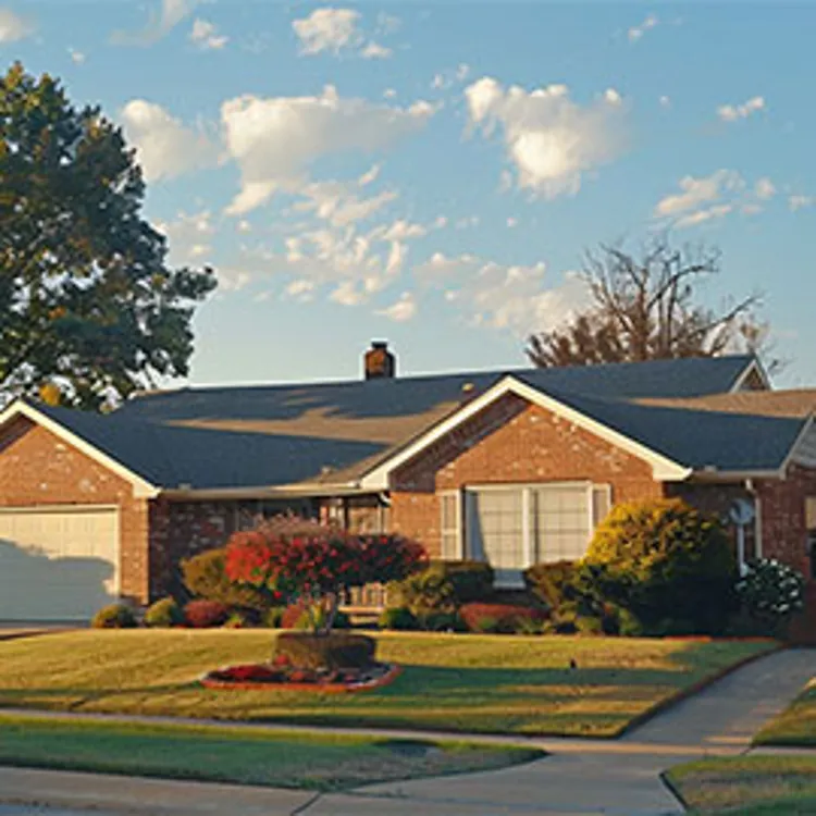 single detached home with a big lawn in Oklahoma