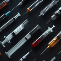 a variety of syringes filled with different-colored liquids