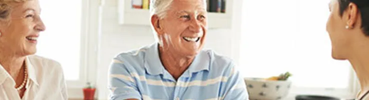 older adult couple laughing