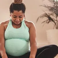 pregnant woman stretching