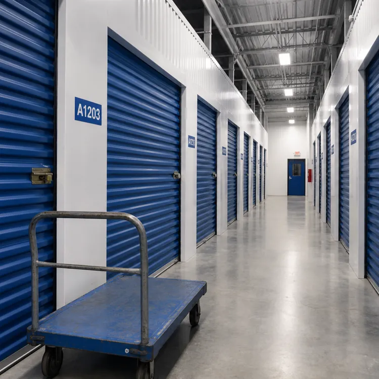 Indoor self-storage units offer a secure and organized solution for extra belongings.