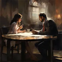 two people signing a document on the table