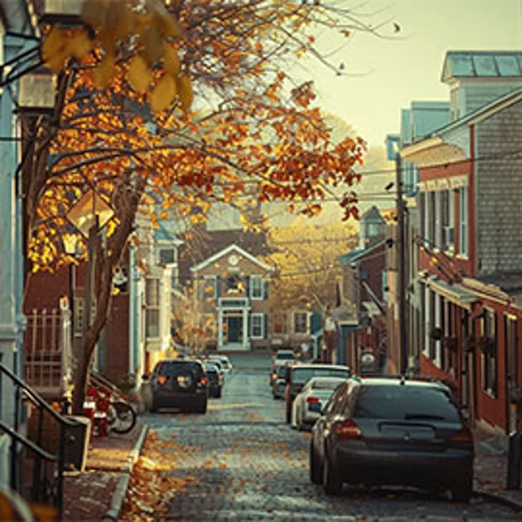 cars parked on the street in a residential area in rhode island