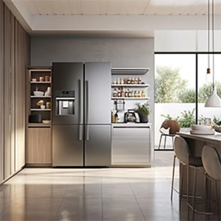 french door refrigerator in the kitchen