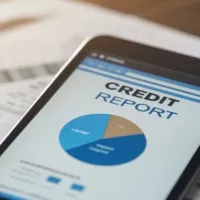 a credit report on a cellphone screen