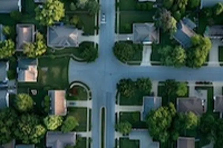 aerial view of a residential area