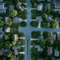 aerial view of a residential area