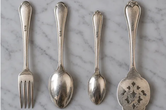 Silver silverware at thrift stores
