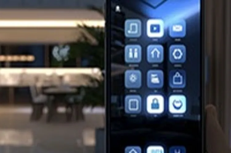 mobile phone screen showing smart home app icons