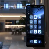 mobile phone screen showing smart home app icons