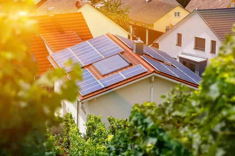 solar panels on roof