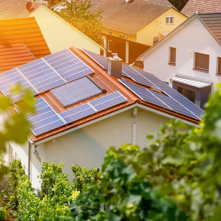 solar panels on roof