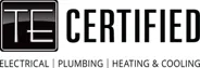 TE Certified, Electrical, Plumbing, Heating & Cooling logo