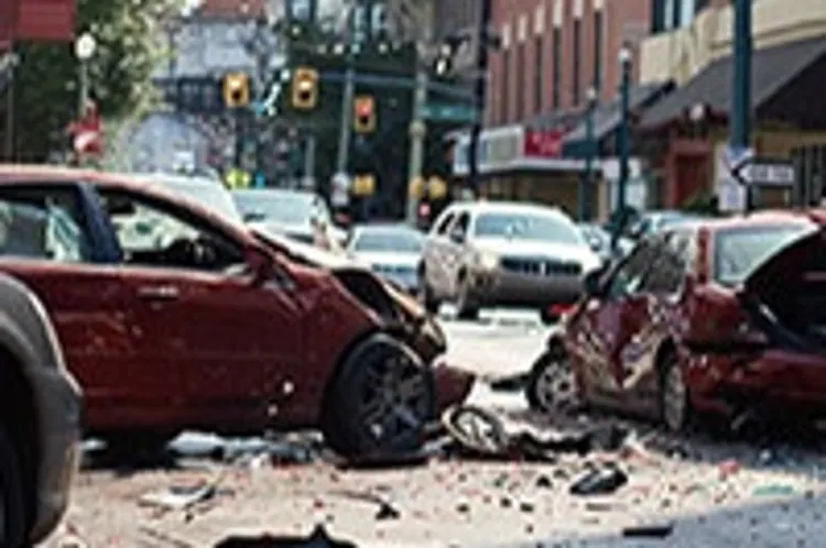 a car crash scene in a tennessee road