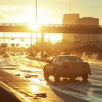 a car accident on the freeway