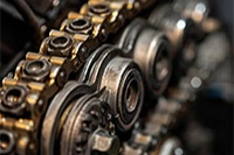 closeup image of a timing chain