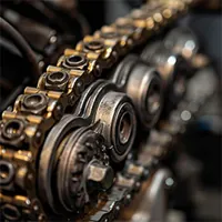 closeup image of a timing chain