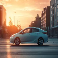 white toyota prius in a parking lot