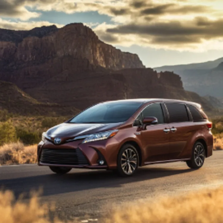 a Toyota Sienna on a desert road