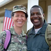a service veteran and her spouse