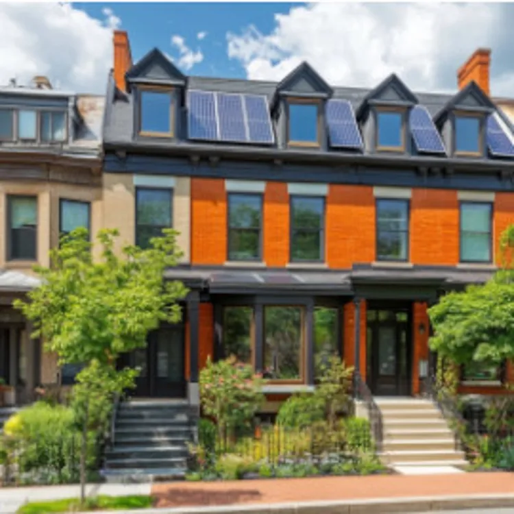 washington dc home with solar panels installed on the roof