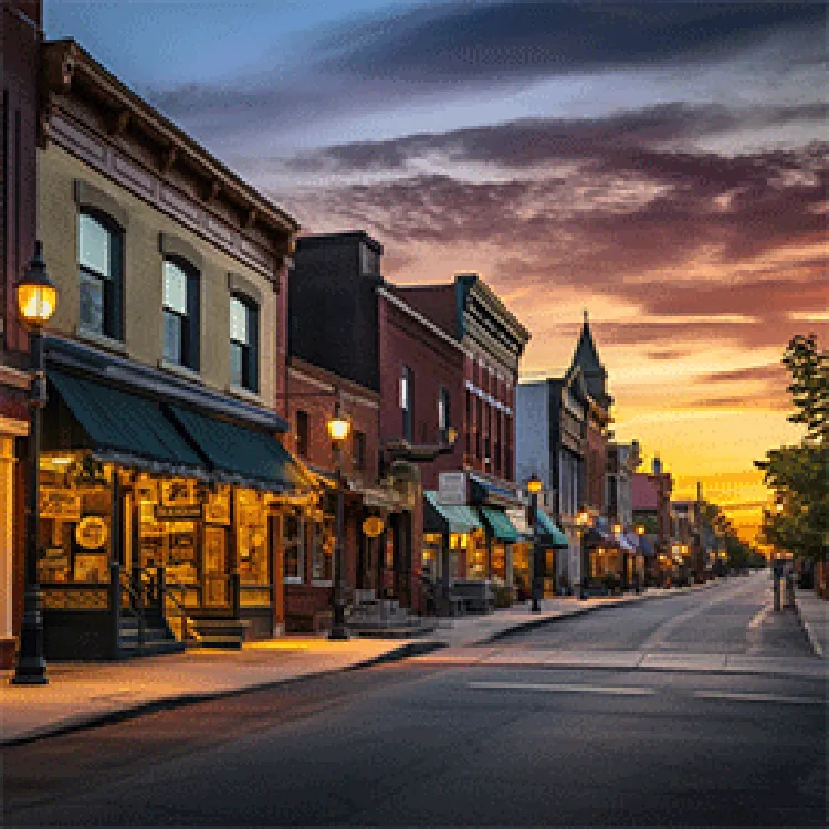 stores lining up a street