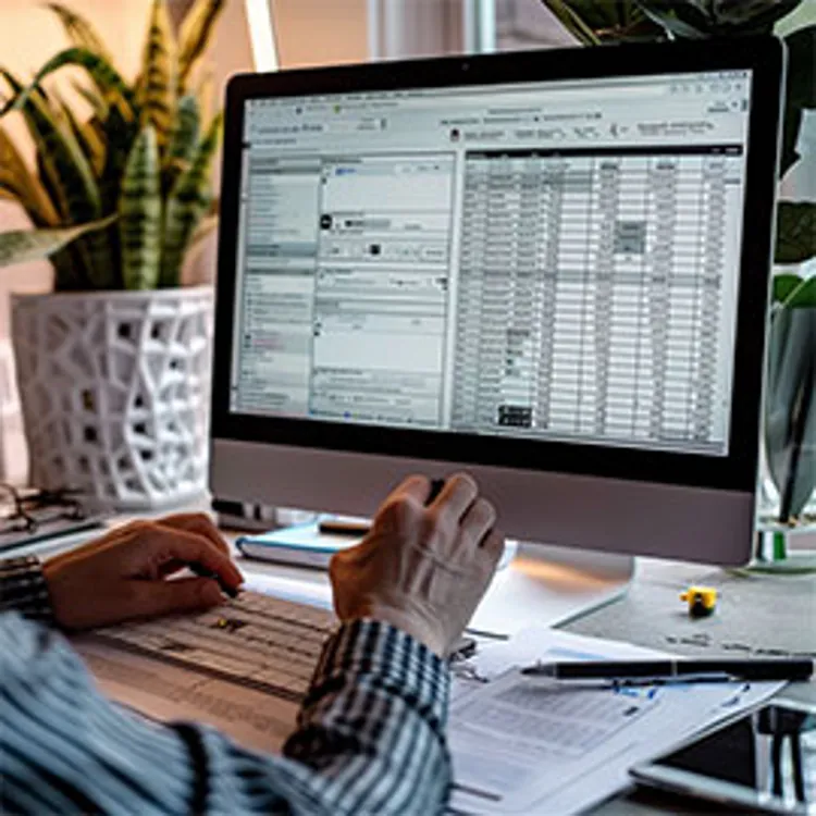 image showing a man working on a desktop computer