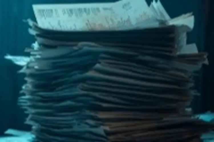 a stack of papers on a table