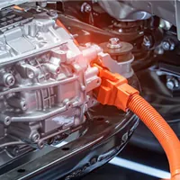 chassis of an electric car with powertrain and connections