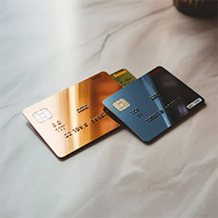 credit cards on top of white cloth