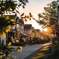row of houses in a residential area